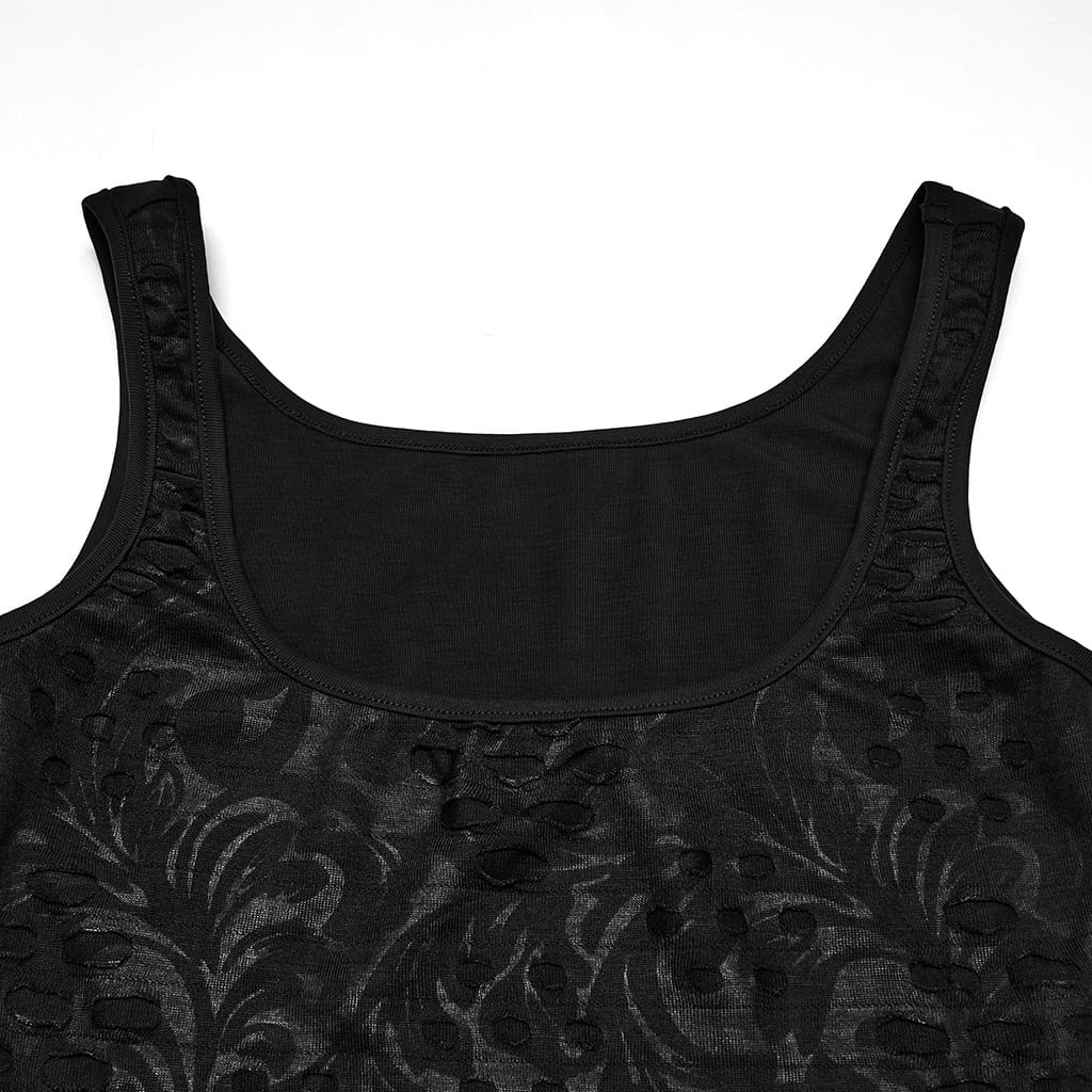 PUNK RAVE Women's Grunge Decadent Distressed Tank Top