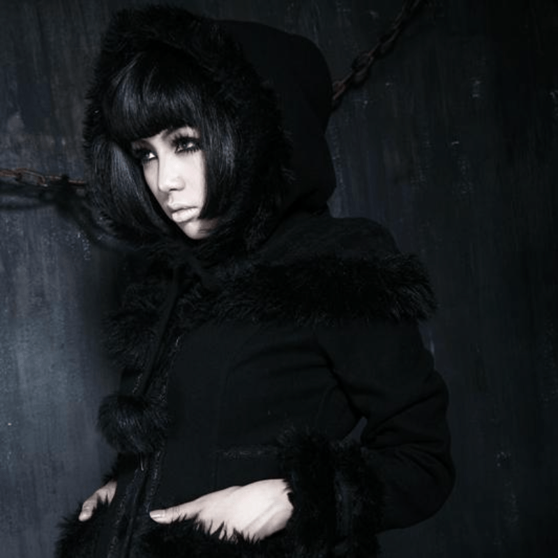 PUNK RAVE Women's Lolita Hooded Bowknot Overcoat