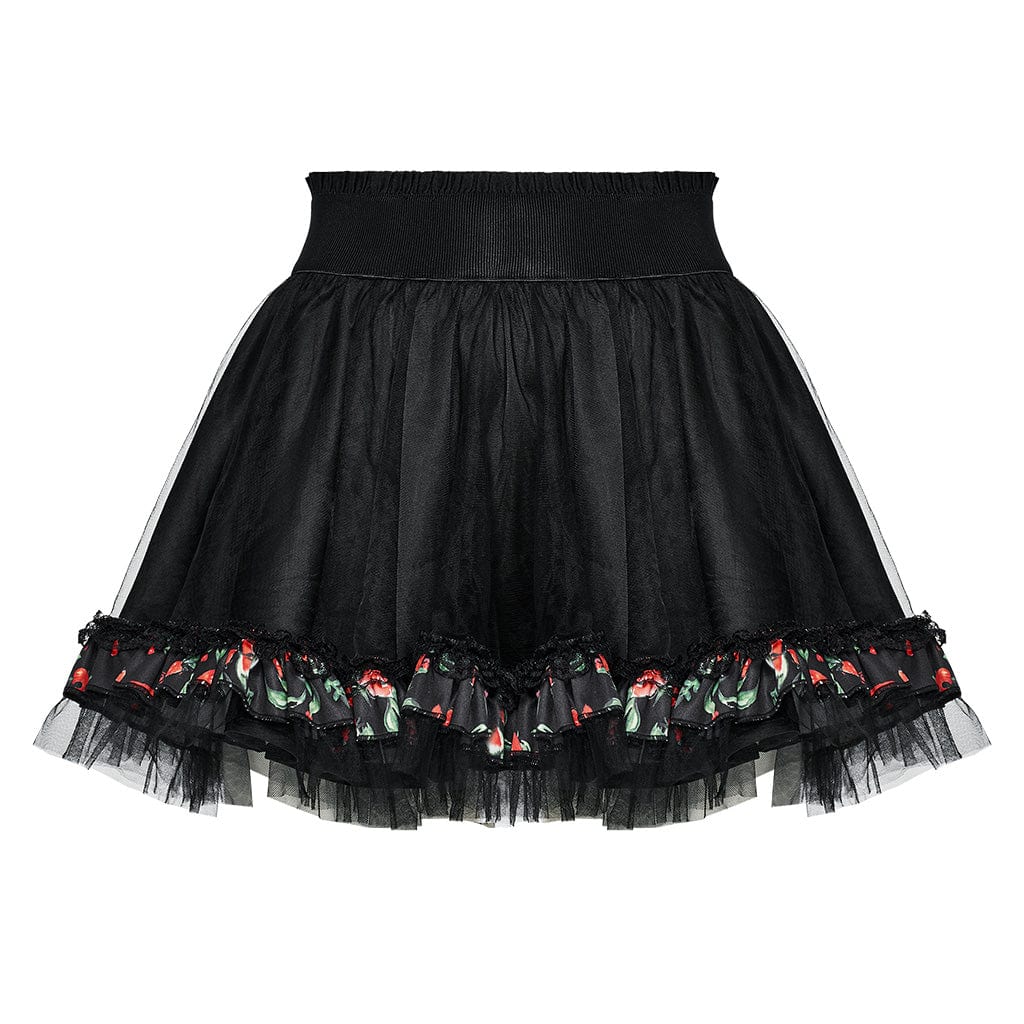 PUNK RAVE Women's Lolita Watermelon Printed Kimono with Skirt