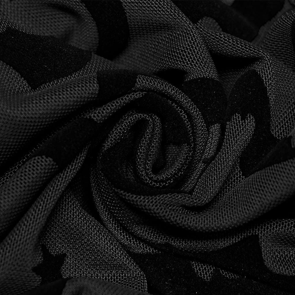 PUNK RAVE Women's Plus Size Gothic Irregular Bat Mesh Shirt