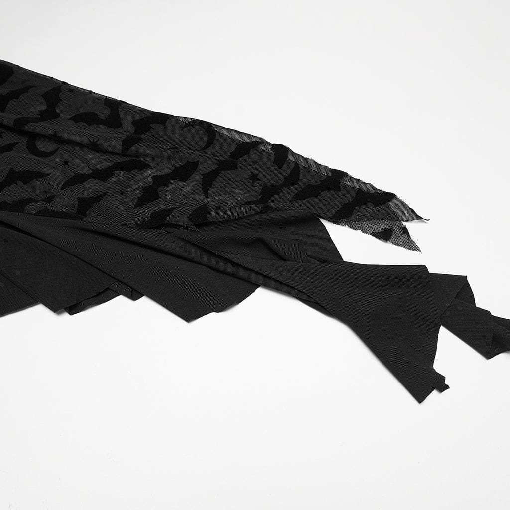 PUNK RAVE Women's Plus Size Gothic Irregular Off-the-shoulder Ruffled Witch Dress