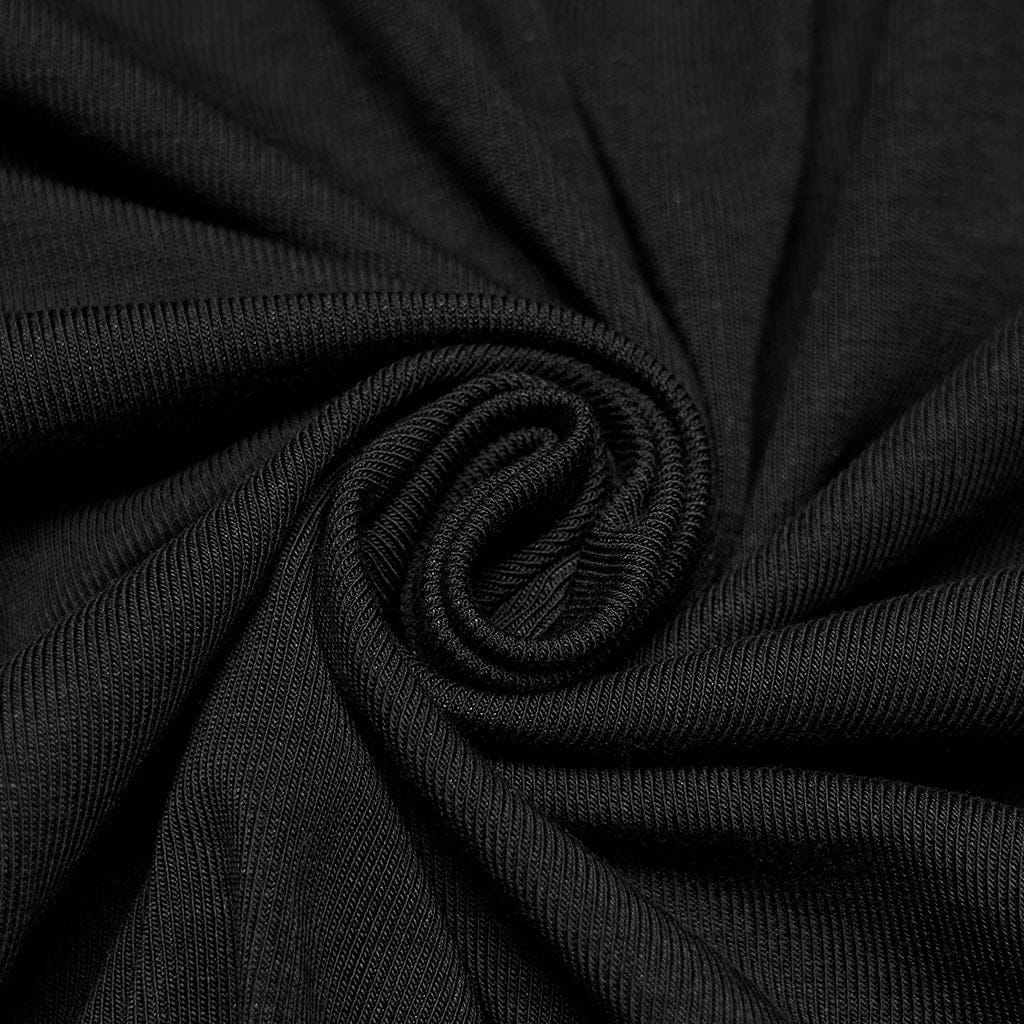 PUNK RAVE Women's Plus Size Gothic Stand Collar Mesh Splice Shirt