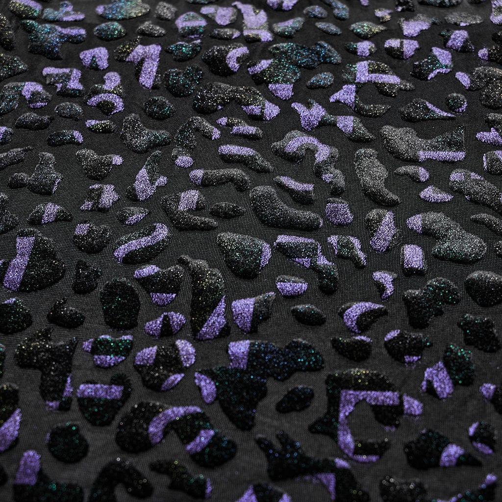 PUNK RAVE Women's Plus Size Punk Contrast Color Leopard Tank Top