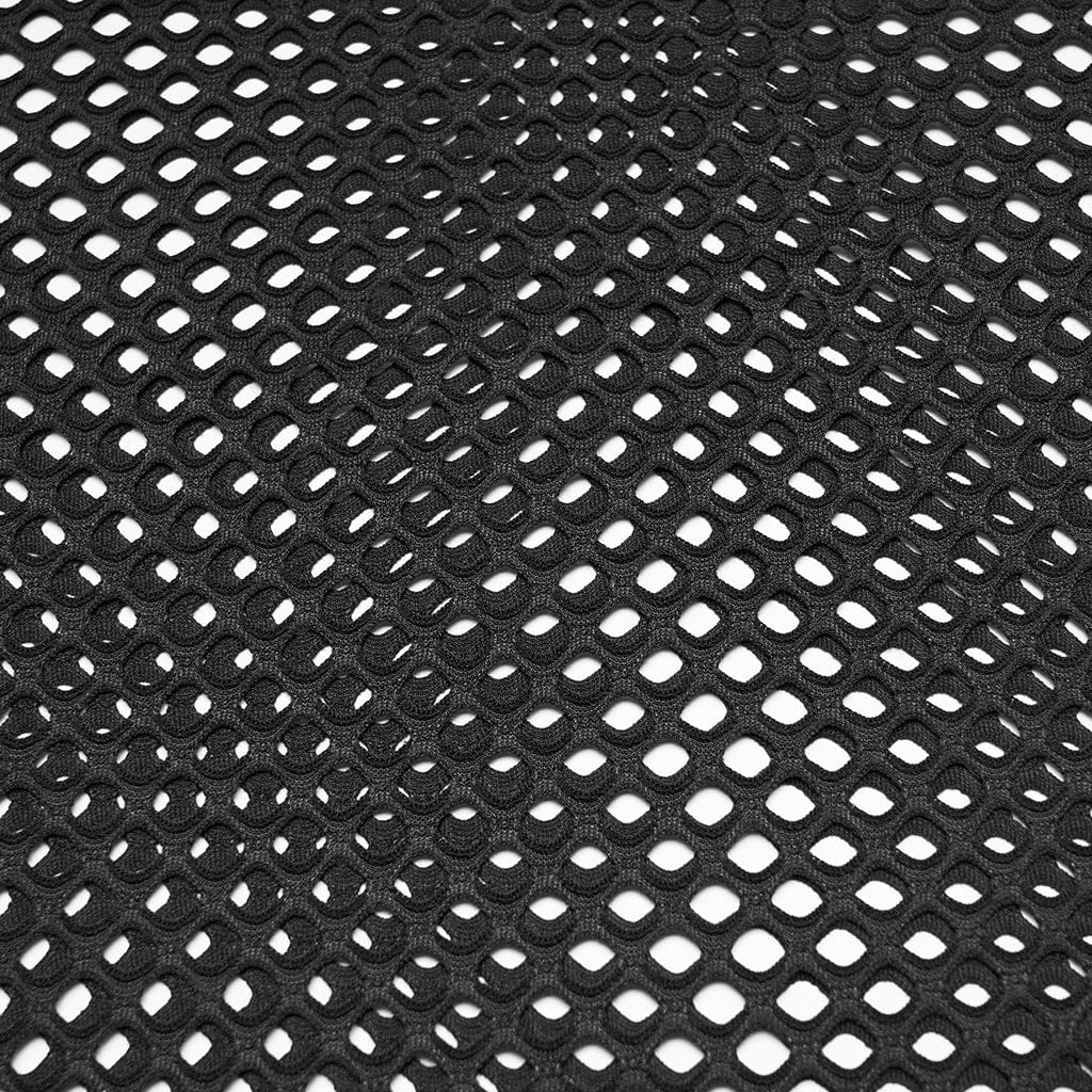 PUNK RAVE Women's Plus Size Punk Sheer Cutout Mesh Top Black