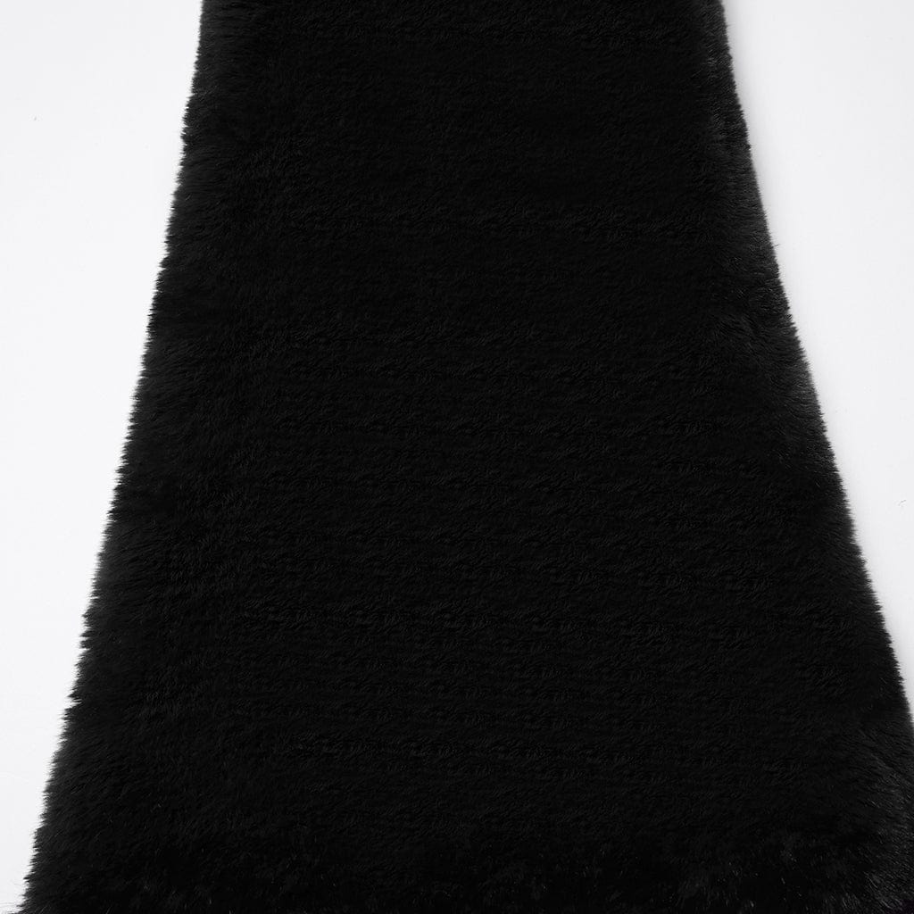 PUNK RAVE Women's Punk Buckle Strap Faux Fur Leg Warmers Black