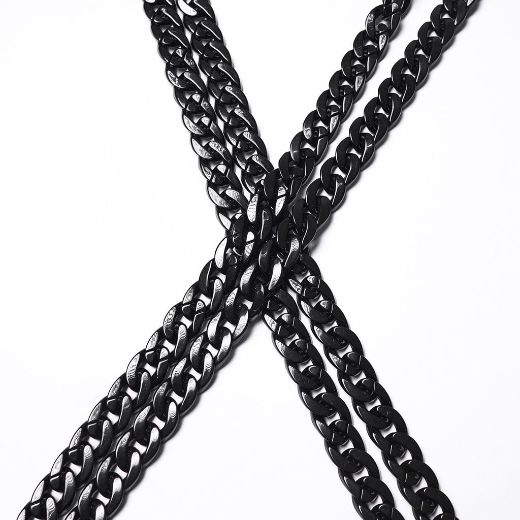 PUNK RAVE Women's Punk Buckle-up Strap Eyelet Ultra-Short Jacket with Detachable Chain