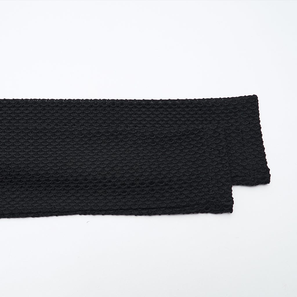 PUNK RAVE Women's Punk Buckle-up strap Mesh Splice Printed T-shirt Black-Green