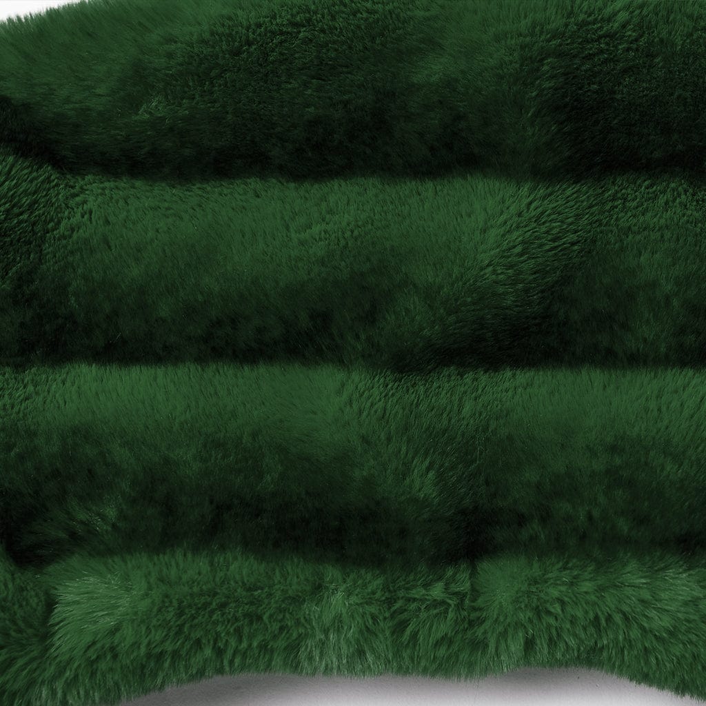 PUNK RAVE Women's Punk Buckle-up Strap Stand Collar Faux Fur Short Cape Green