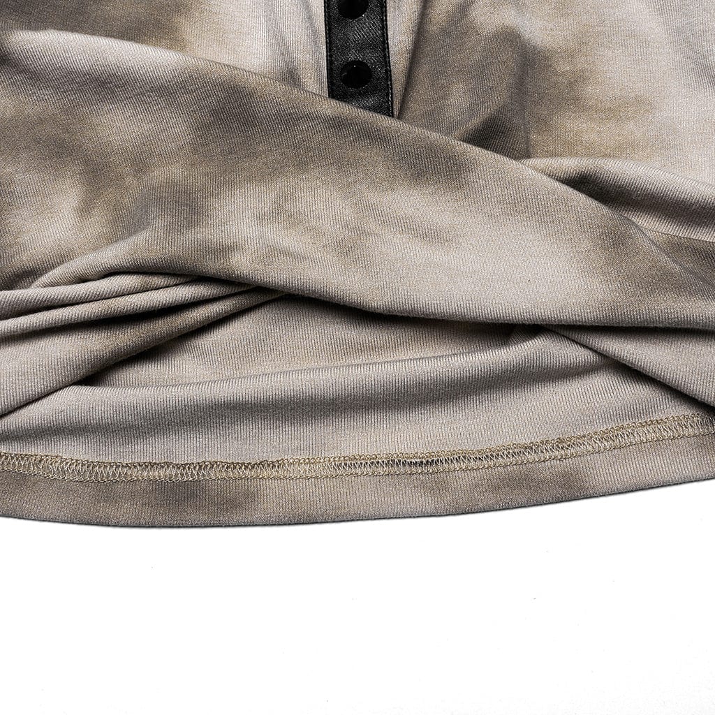 PUNK RAVE Women's Punk Cutout Crossed Tie-dyed Tank Top with Hood