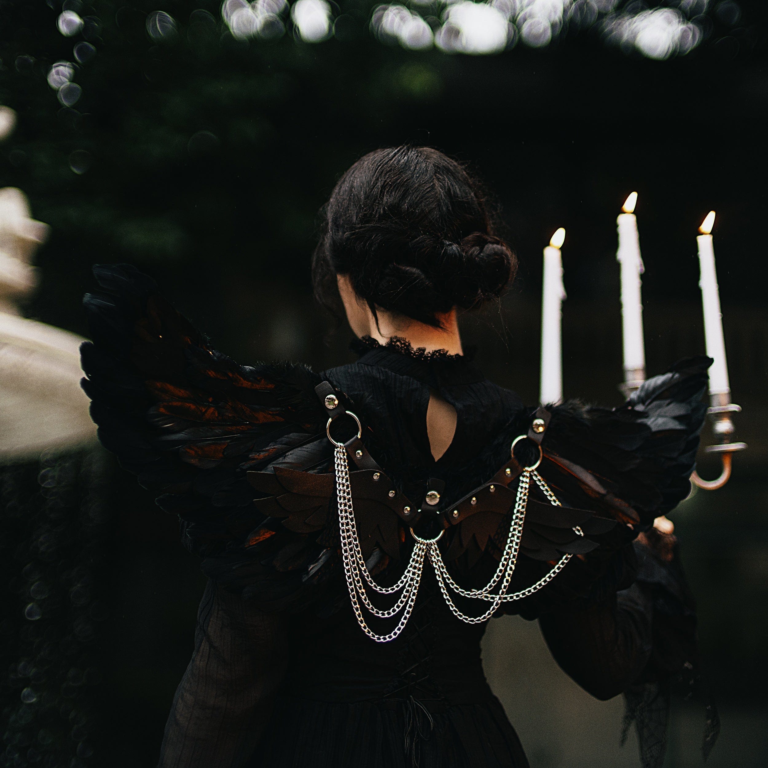 PUNK RAVE Women's Punk Feather Wing Harness