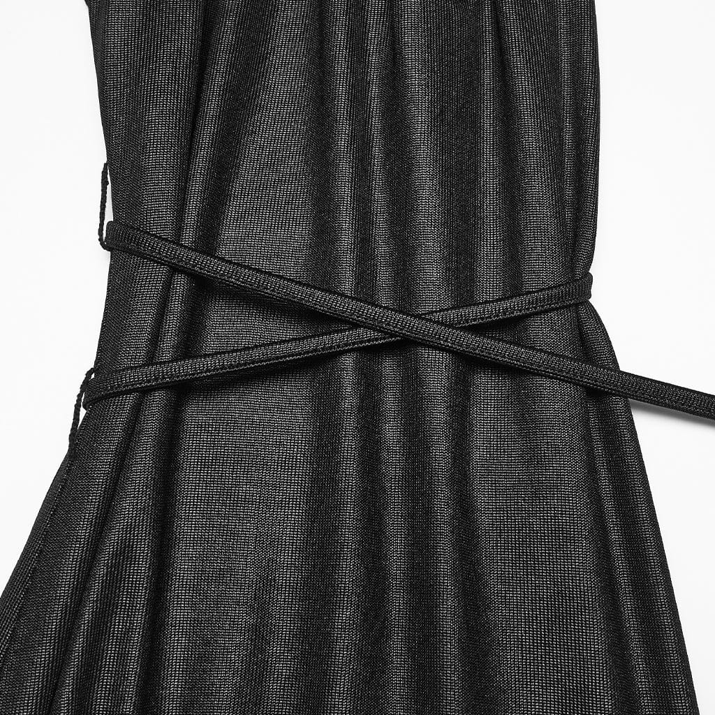 PUNK RAVE Women's Punk Irregular Hooded Sleeveless Dress