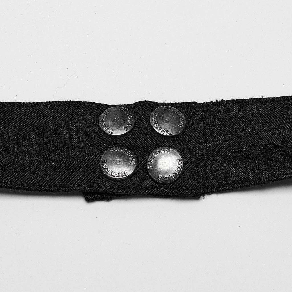 PUNK RAVE Women's Punk Irregular Ripped Halterneck Vest