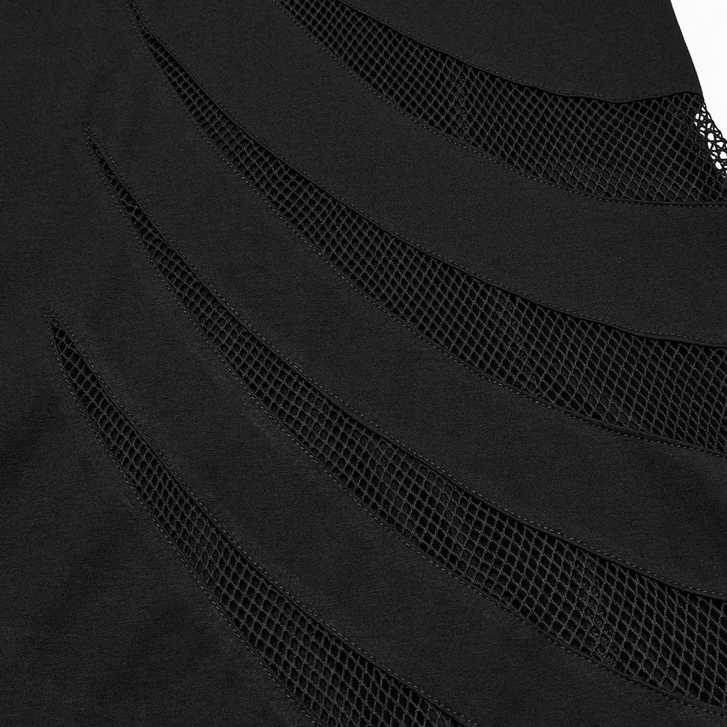 PUNK RAVE Women's Punk Mesh Splice Fishtailed Honeymoon Slip Dress