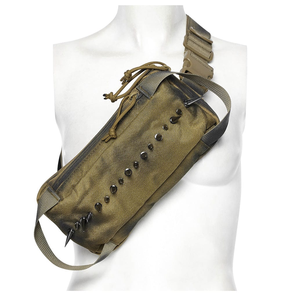 PUNK RAVE Women's Punk Military Style Rivets Shoulder Bag