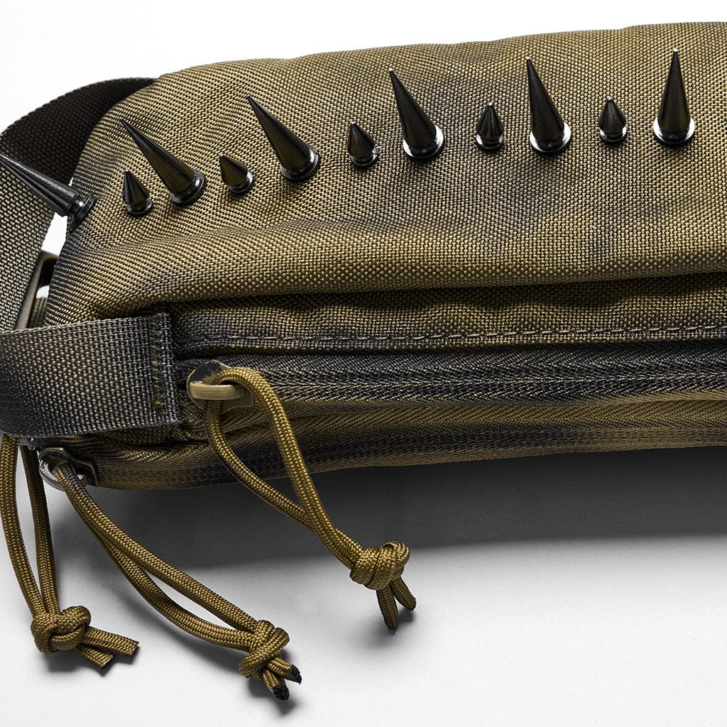 PUNK RAVE Women's Punk Military Style Rivets Shoulder Bag