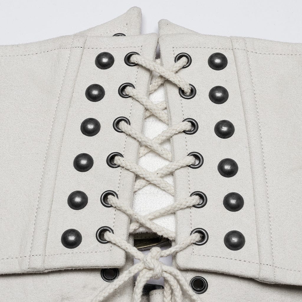 PUNK RAVE Women's Punk Multi-buckle Strap Underbust Corset