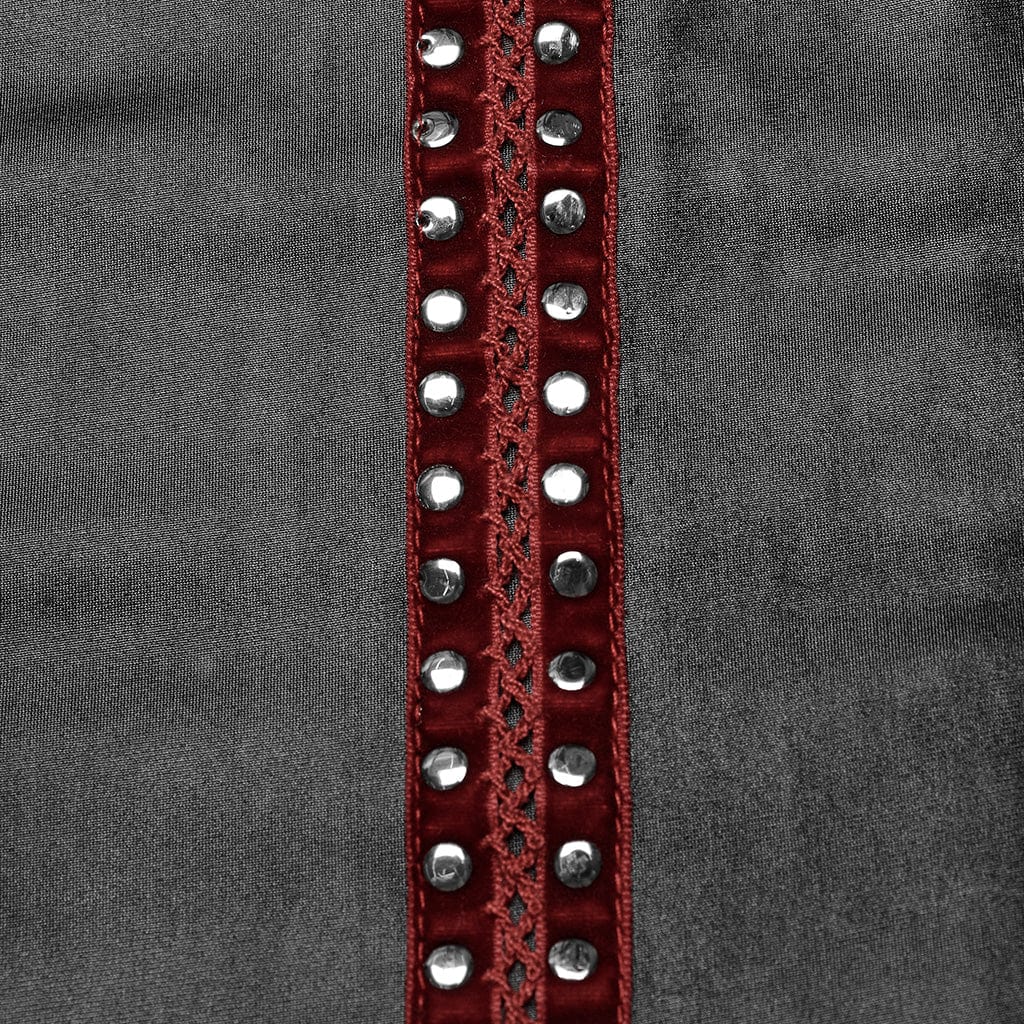 PUNK RAVE Women's Punk Nailed Lace-up Slip Dress Red