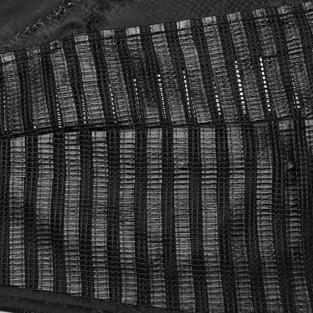 PUNK RAVE Women's Punk Plunging Mesh Splice Dress