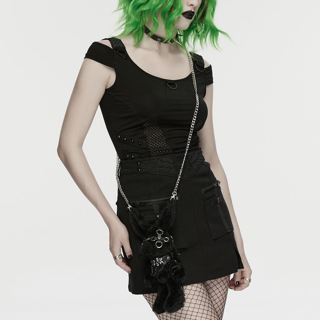 PUNK RAVE Women's Punk Rebel Chained Plush Doll