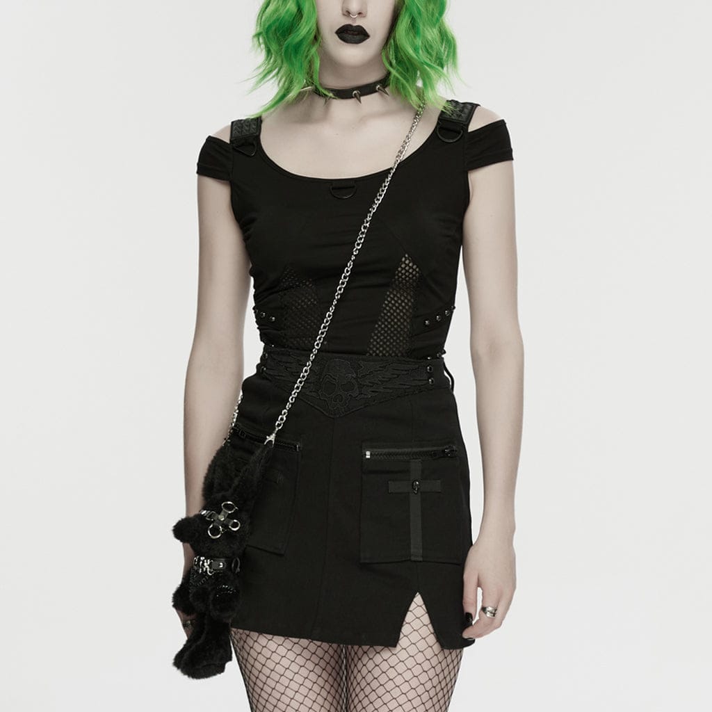 PUNK RAVE Women's Punk Rebel Chained Plush Doll