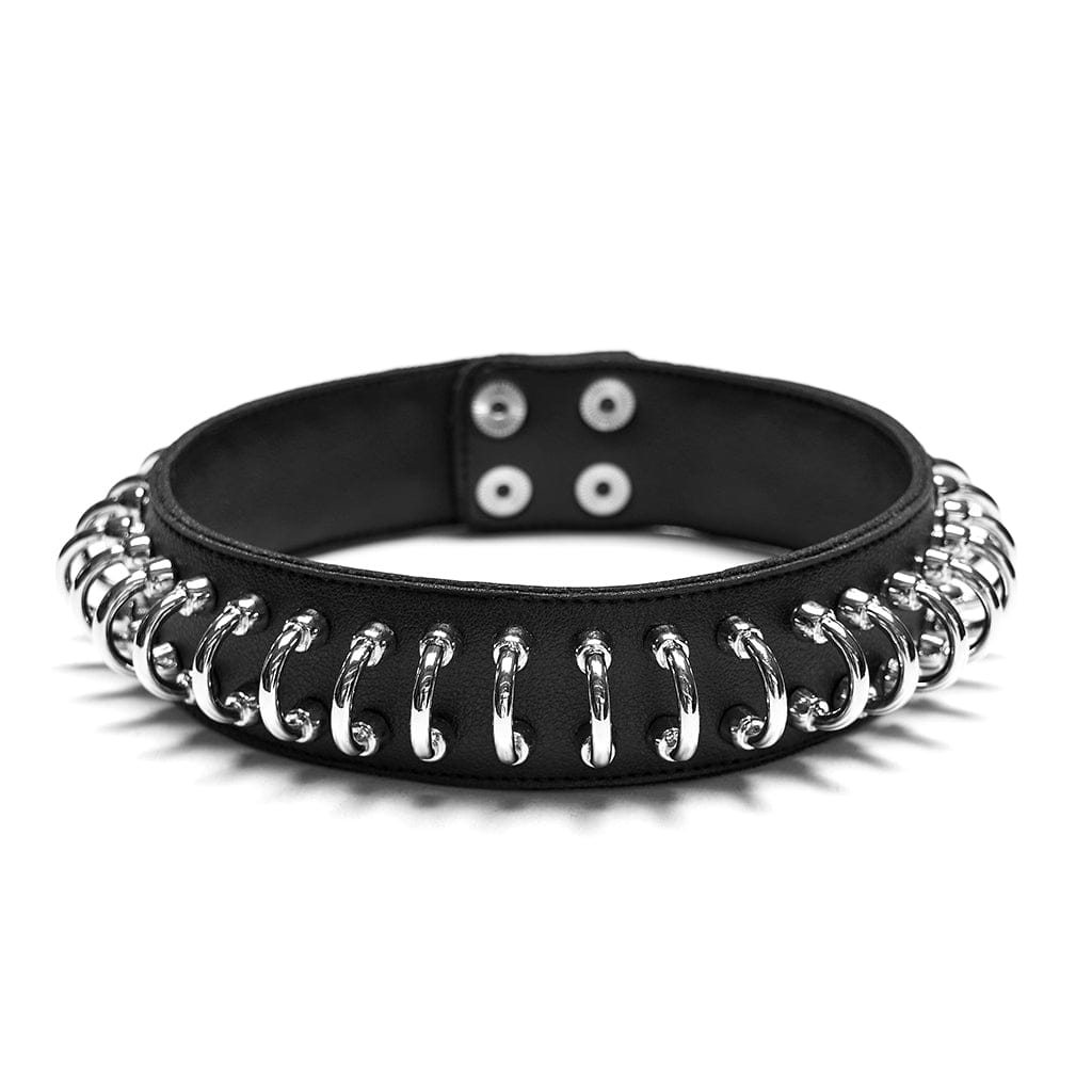 PUNK RAVE Women's Punk Rings Choker