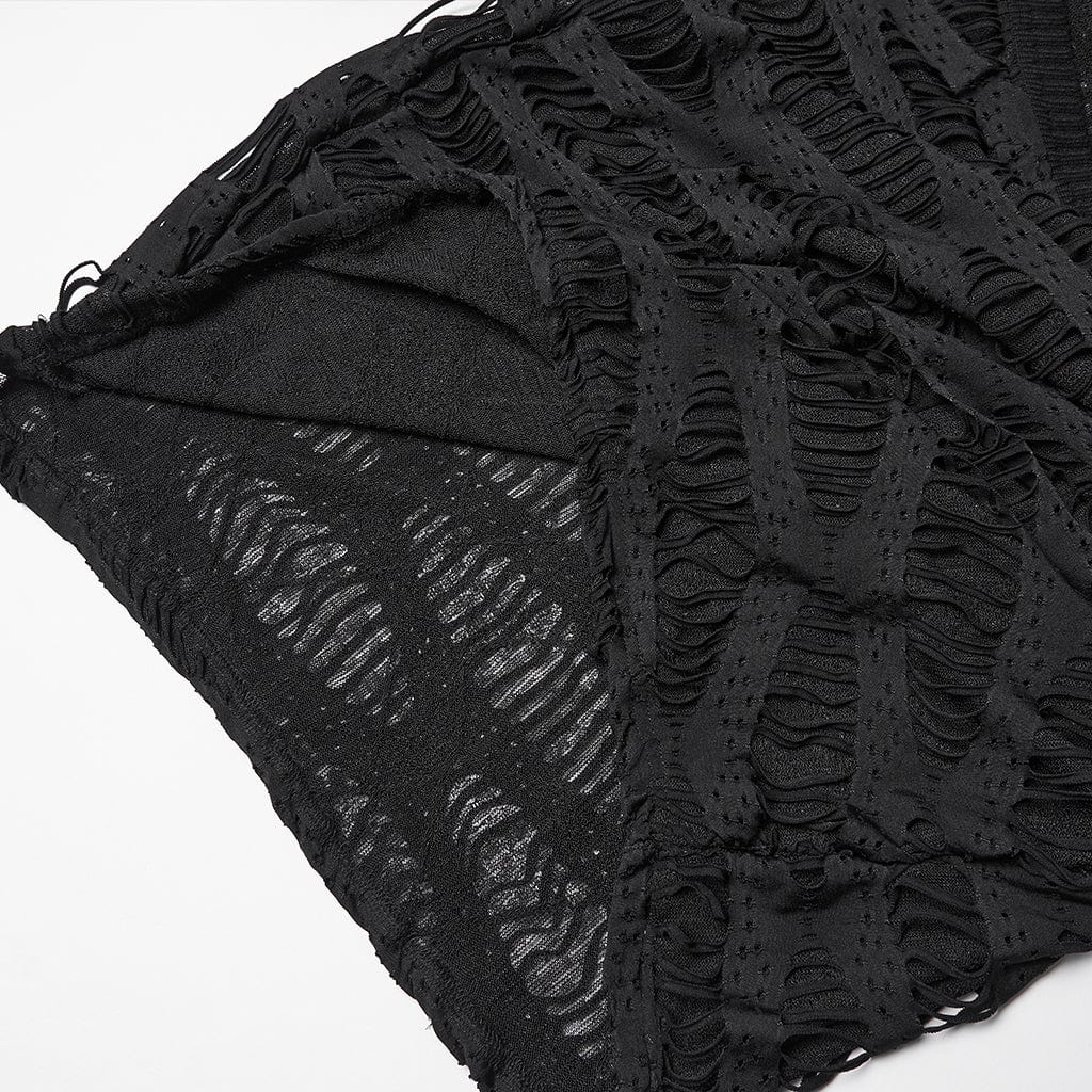 PUNK RAVE Women's Punk Ripped Batwing Sleeved Cardigan