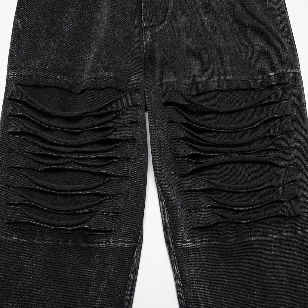 PUNK RAVE Women's Punk Ripped Distressed Jeans