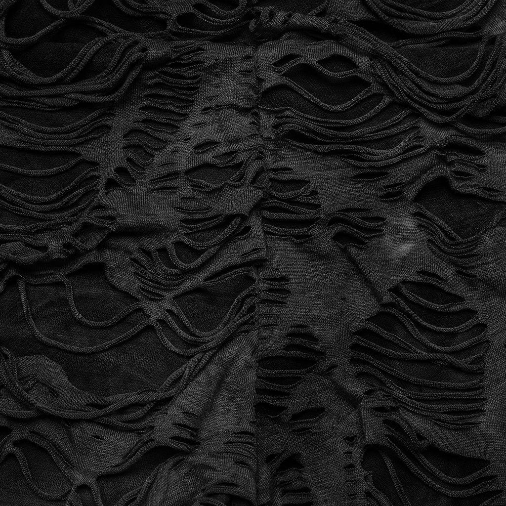 PUNK RAVE Women‘s Punk Ripped Eyelet Chain Leggings