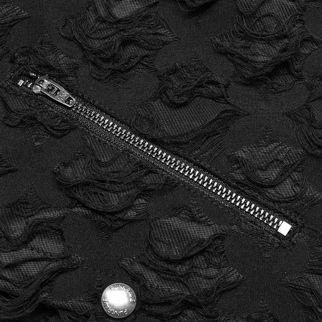 PUNK RAVE Women's Punk Ripped Split Detachable Pants