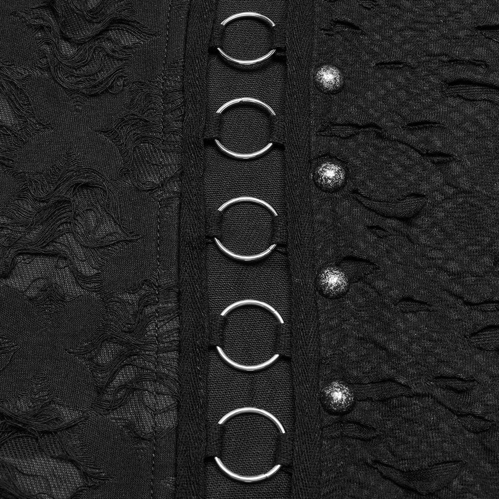 PUNK RAVE Women's Punk Ripped Split Detachable Pants