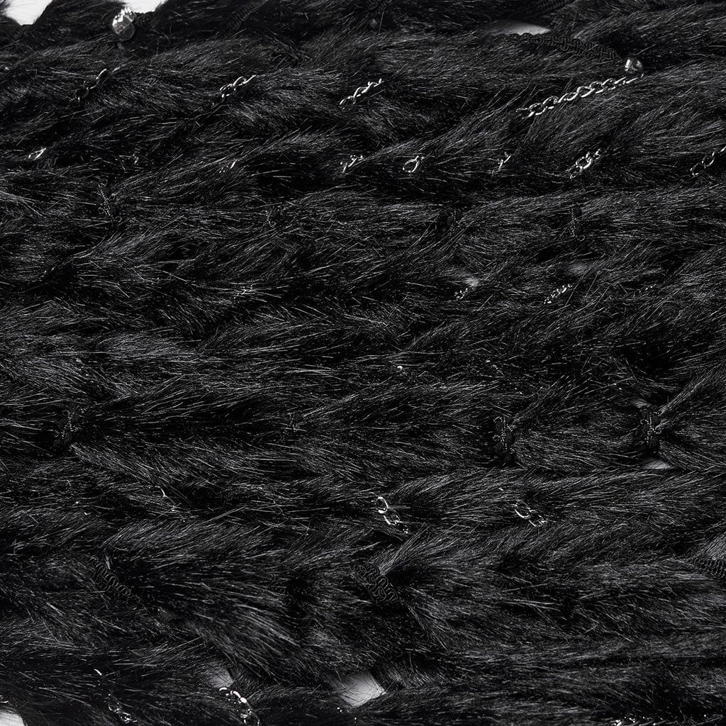 PUNK RAVE Women's Punk Rivet&Skull Fox-headed Braided Hood