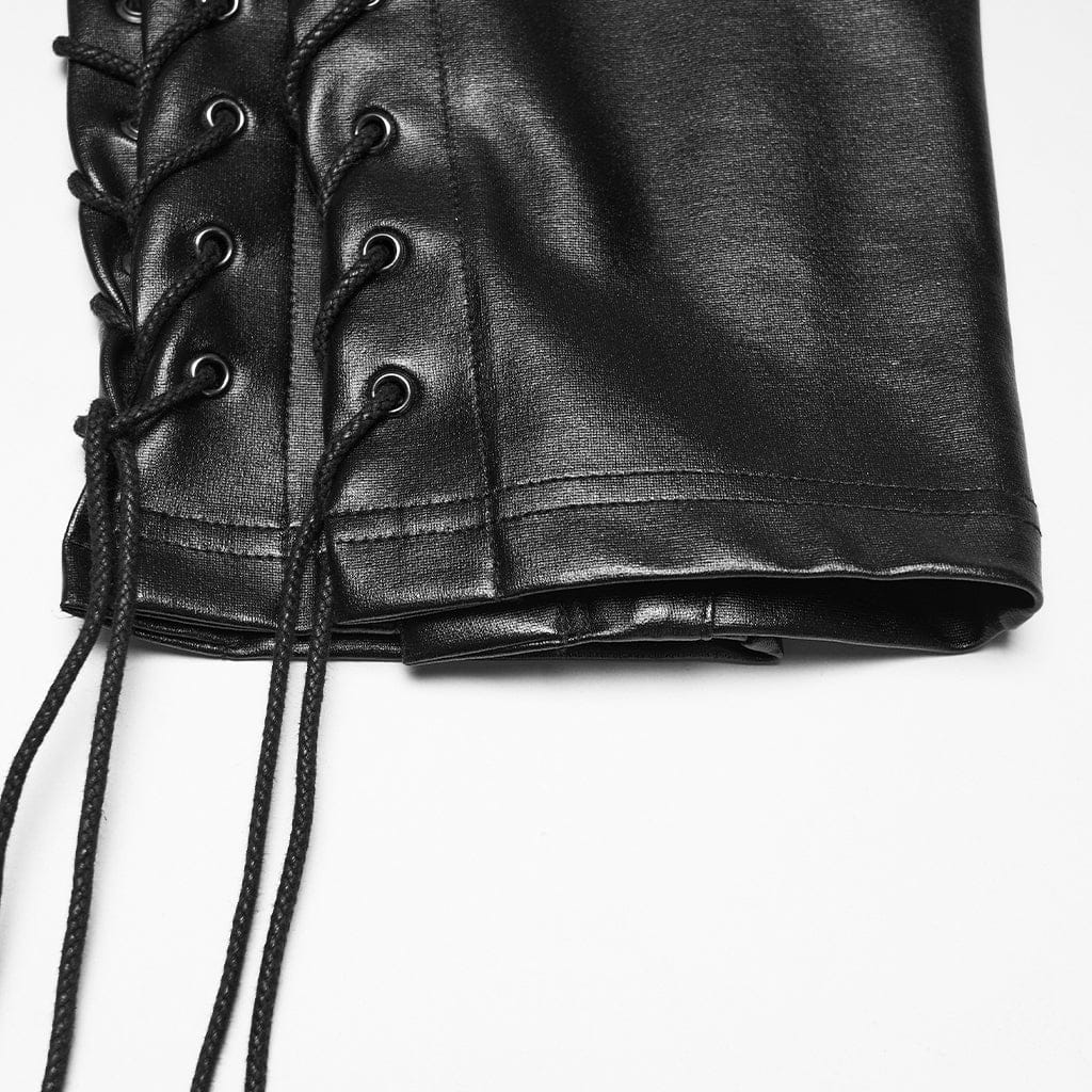 PUNK RAVE Women's Punk Rivets Drawstring Leggings