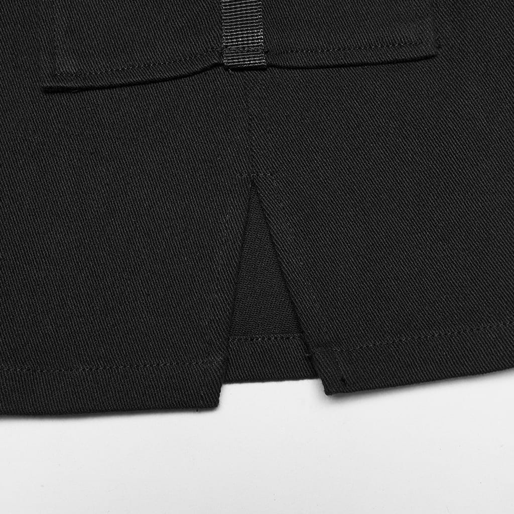 PUNK RAVE Women's Punk Skull Embroidered Big Pocket Skirt
