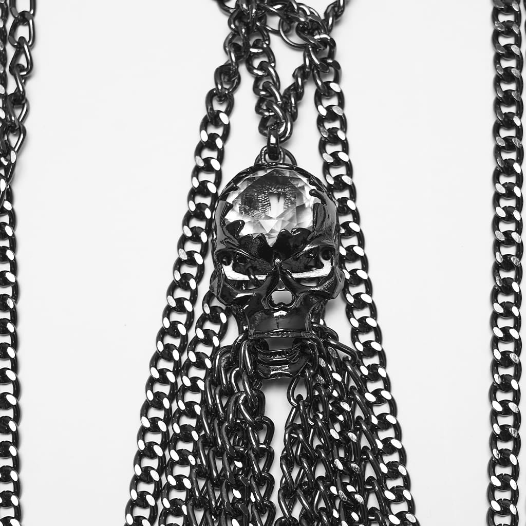 PUNK RAVE Women's Punk Skull Layered Chain Body Harness