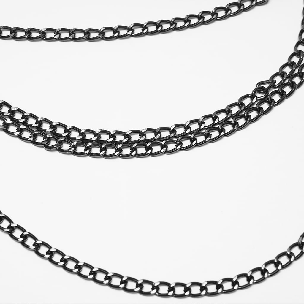 PUNK RAVE Women's Punk Skull Layered Chain Body Harness