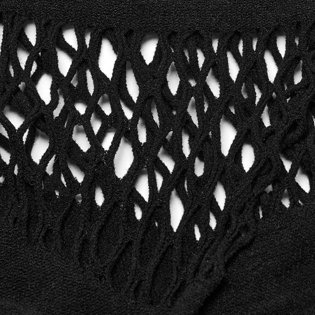 PUNK RAVE Women's Punk Slim Fitted Mesh Tee Set