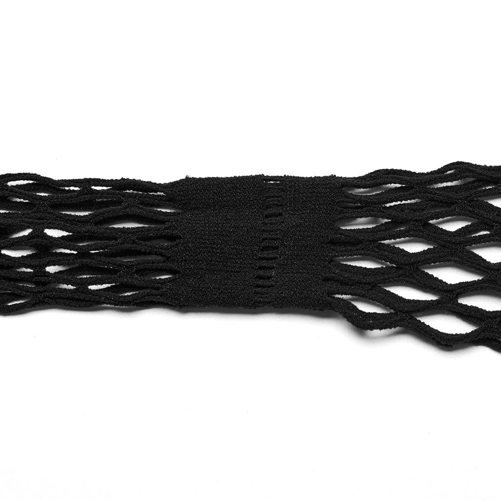 PUNK RAVE Women's Punk Slim Fitted Mesh Tee Set