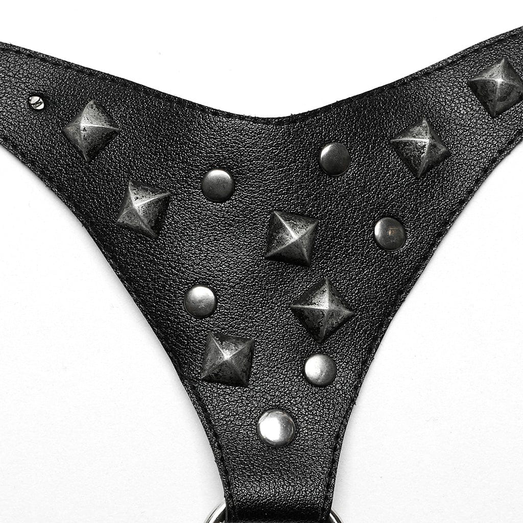 PUNK RAVE Women's Punk Studded Crossed Body Harness