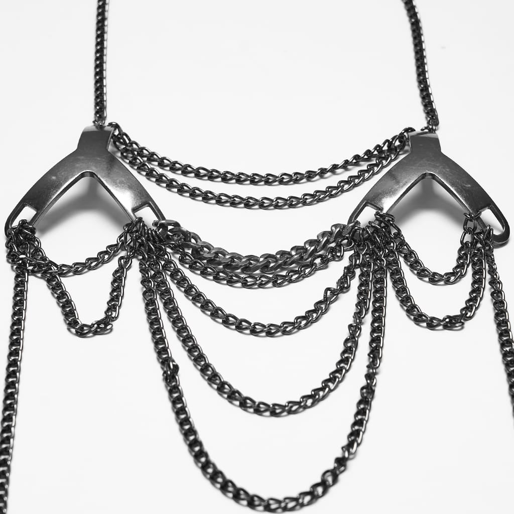 PUNK RAVE Women's Punk Tassel Chain Body Harness