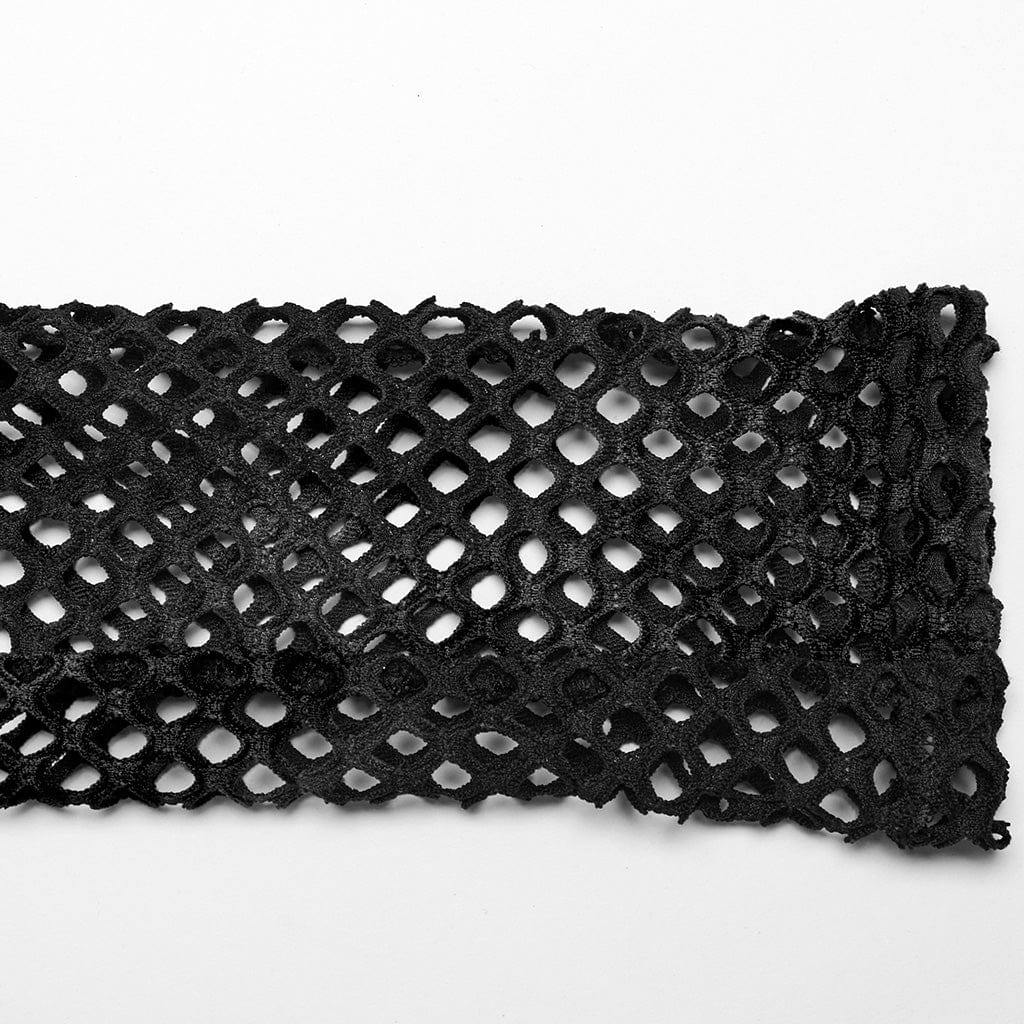 PUNK RAVE Women's Punk Tie-dyed Mesh Leggings Black