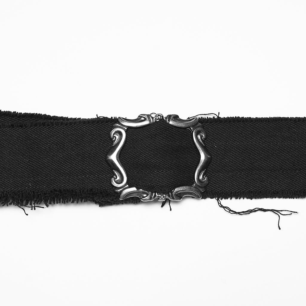 PUNK RAVE Women's Punk Unedged Zip Vest with Detachable Hood