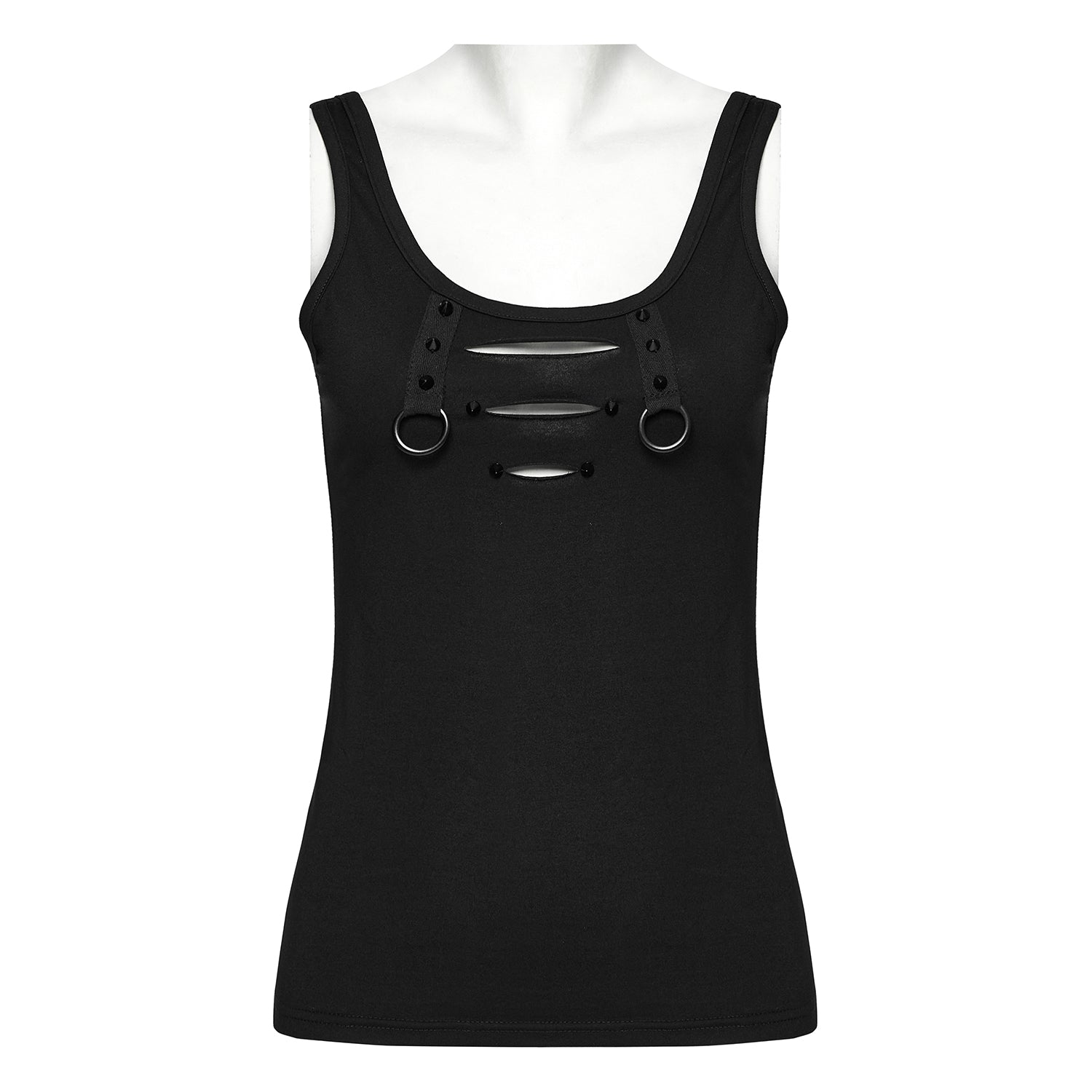 PUNK RAVE Women's Ripped Backless Tank Top