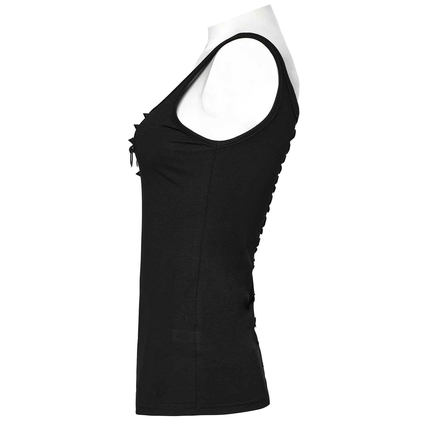 PUNK RAVE Women's Ripped Backless Tank Top