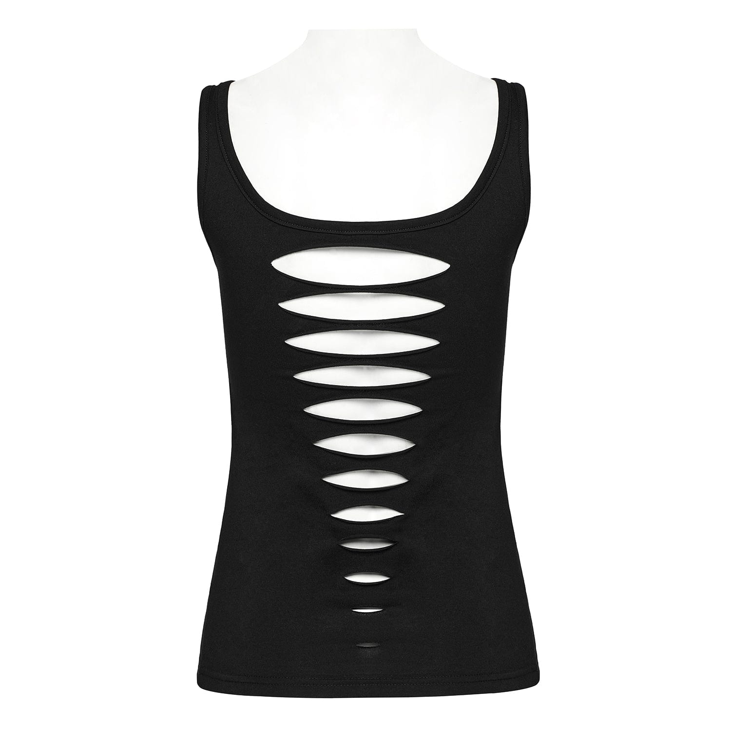 PUNK RAVE Women's Ripped Backless Tank Top