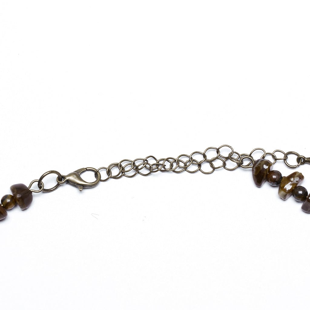 PUNK RAVE Women's Steampunk Irregular Beaded Butterfly Necklace Amber