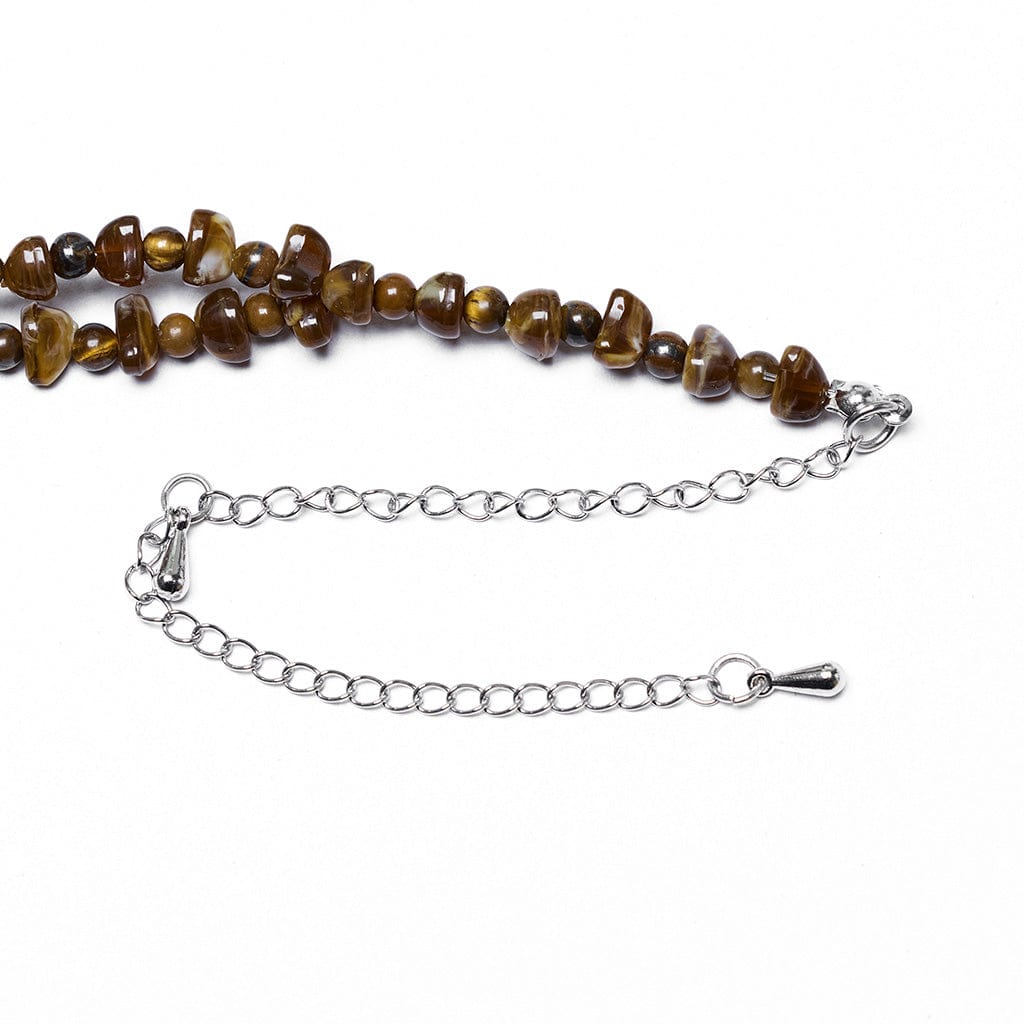 PUNK RAVE Women's Steampunk Irregular Beaded Cross Necklace Amber