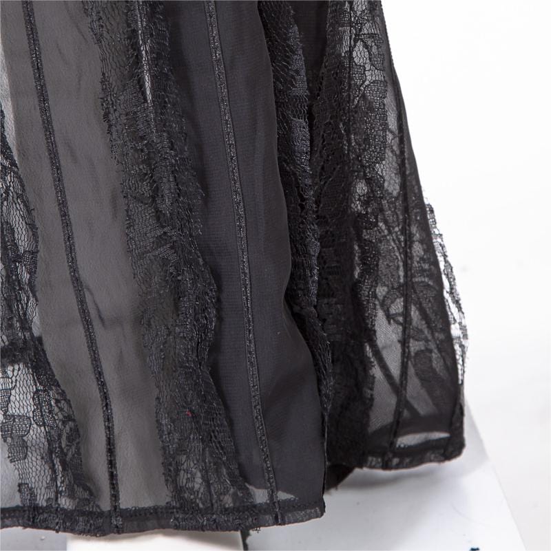 RNG Women's Gothic Cutout Splice Long Skirt