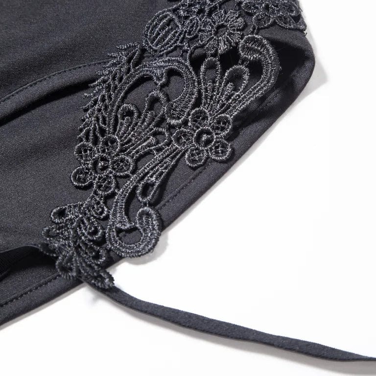 RNG Women's Gothic Floral Embroidered Studded Shorts