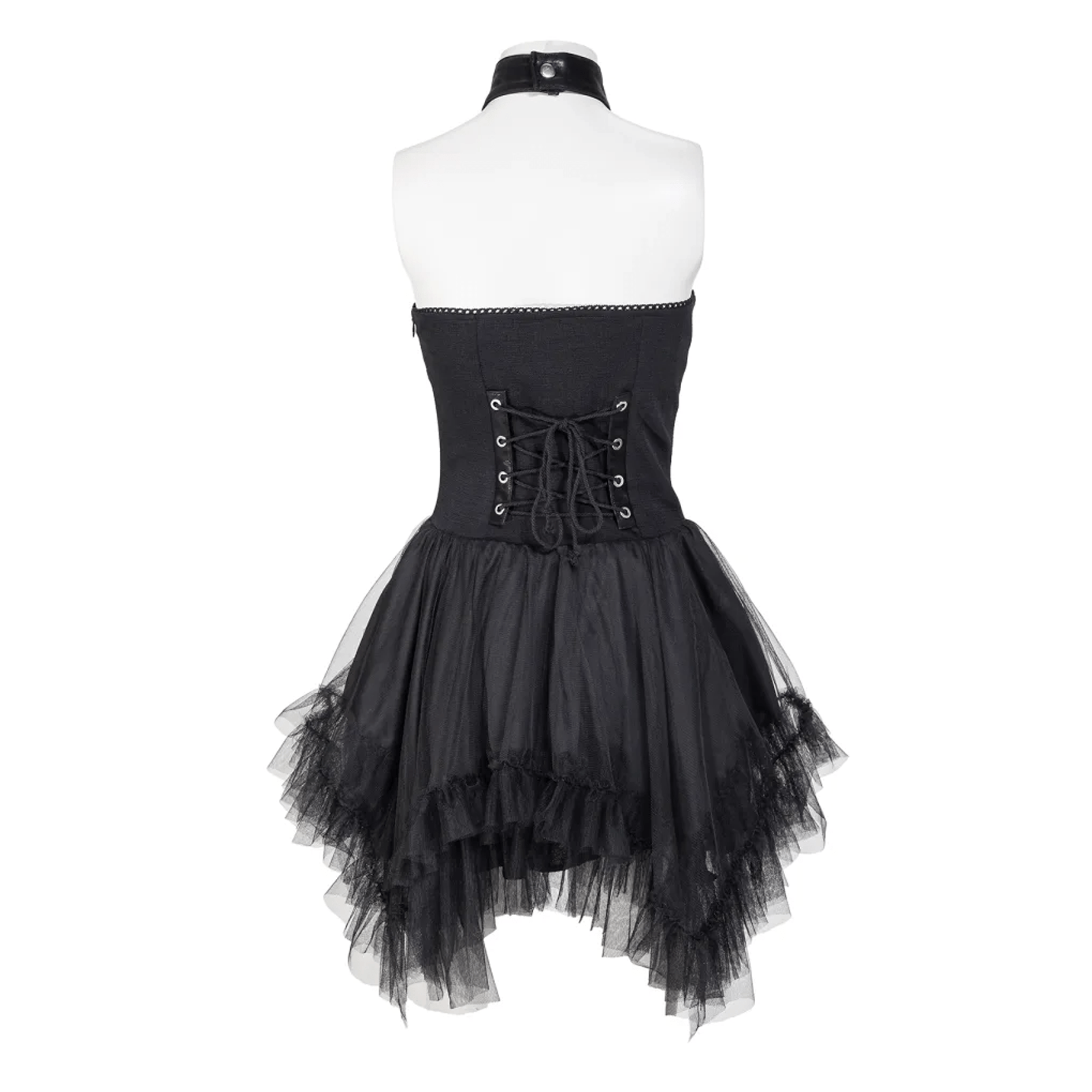 RNG Women's Gothic Irregular Ruffled Halterneck Dress