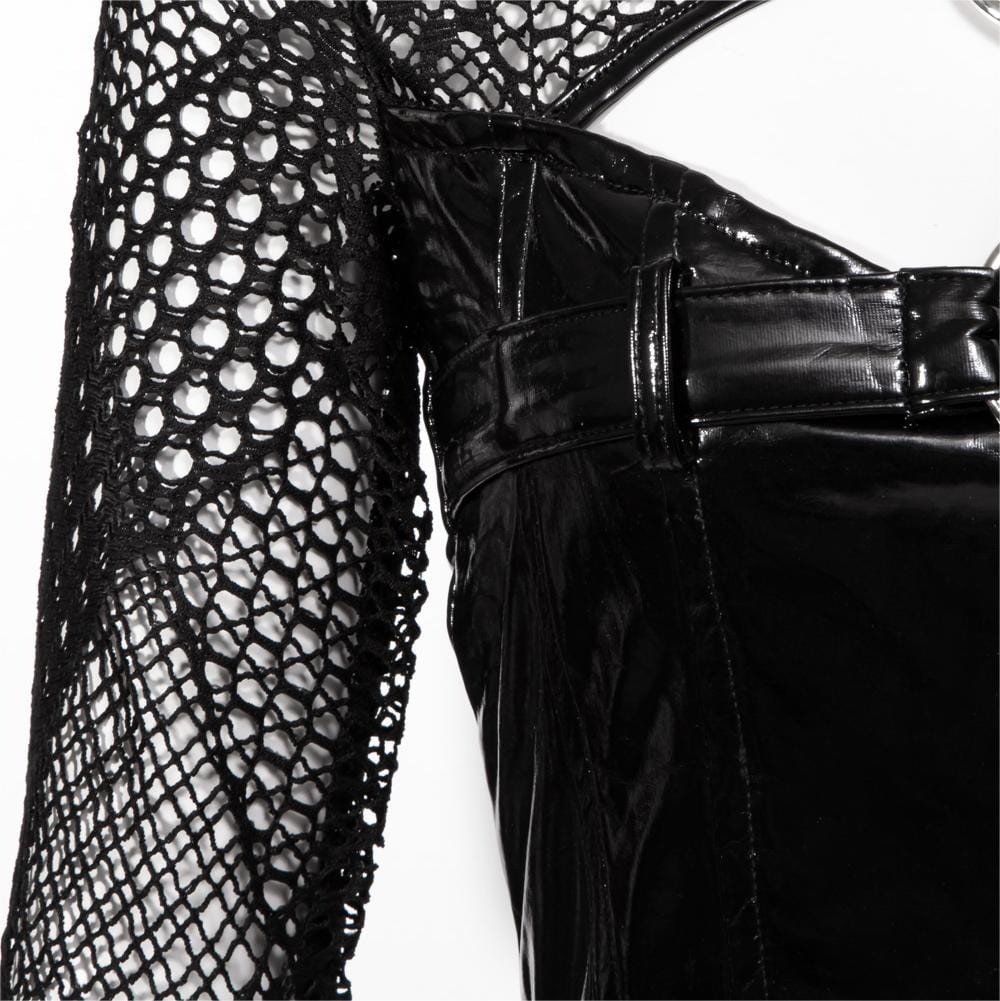 RNG Women's Gothic Mesh Splice Long Sleeved Shirt